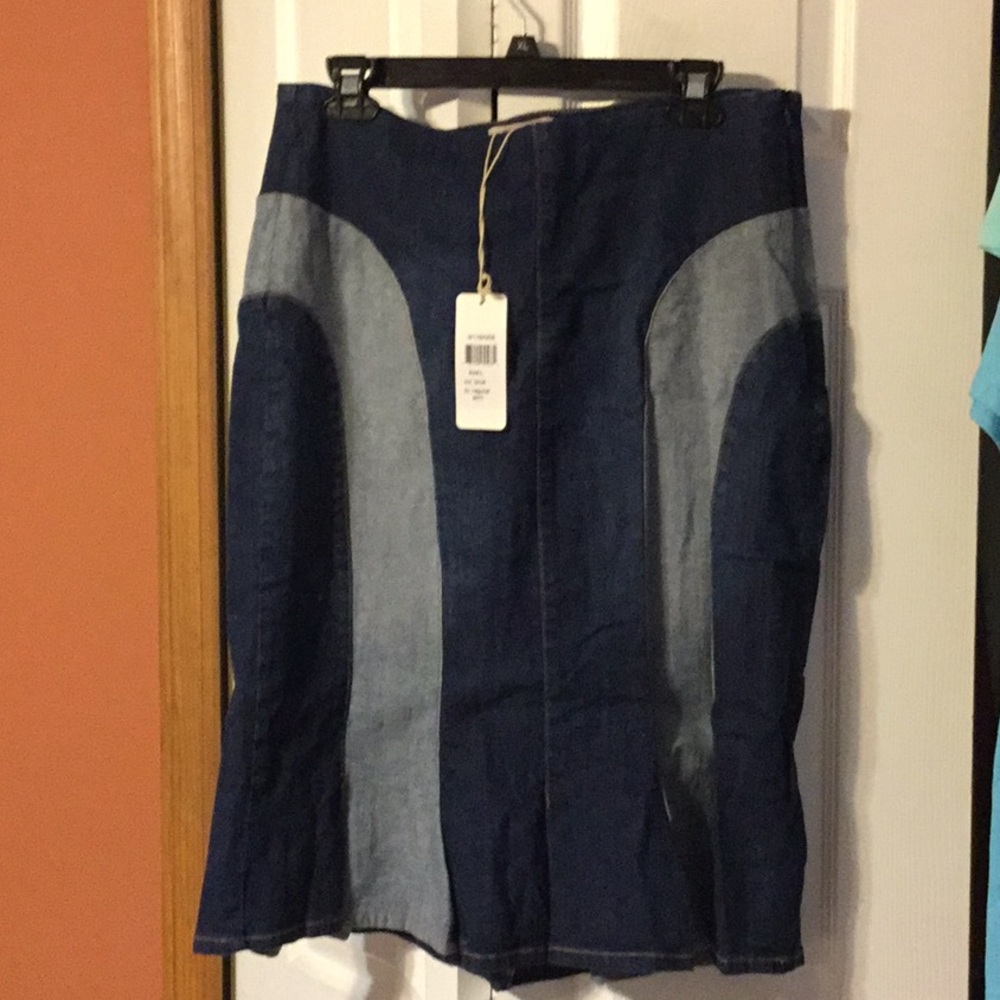 Red jeans nyc jean skirt